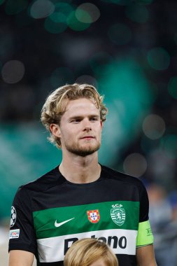 Morten Hjulmand, UEFA Şampiyonlar Ligi maçında CP ve Arsenal FC takımları arasında görüldü (Maciej Rogowski) 