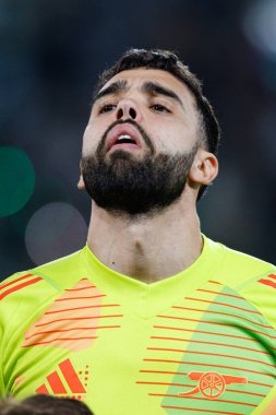 David Raya UEFA Şampiyonlar Ligi maçında Sporting CP ve Arsenal FC takımları arasında görüldü (Maciej Rogowski) 