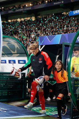 Martin Odegaard, UEFA Şampiyonlar Ligi maçında Sporting CP ve Arsenal FC takımları arasında görüldü (Maciej Rogowski) 
