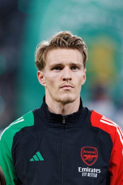 Martin Odegaard, UEFA Şampiyonlar Ligi maçında Sporting CP ve Arsenal FC takımları arasında görüldü (Maciej Rogowski) 