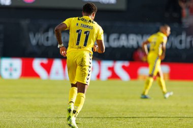 Nigel Thomas, Liga Portekiz maçı sırasında Estrela Amadora ve CD Nacional takımları arasında Estadio Jose Gomes 'de (Maciej Rogowski)