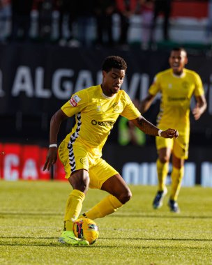 Nigel Thomas, Liga Portekiz maçı sırasında Estrela Amadora ve CD Nacional takımları arasında Estadio Jose Gomes 'de (Maciej Rogowski)