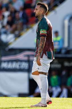 Miguel Lopes, Liga Portekiz maçı sırasında Estrela Amadora ve CD Nacional takımları arasında Estadio Jose Gomes 'de (Maciej Rogowski)