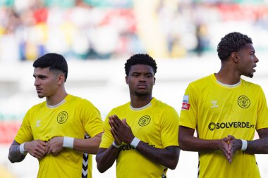 Isaac, Nigel Thomas, Matheus Dias Liga Portekiz maçı sırasında Estrela Amadora ve CD Nacional takımları arasında Estadio Jose Gomes (Maciej Rogowski)