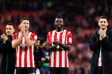 Oscar De Marcos, Inaki Williams, Oihan Sancet LaLiga EA Spor Maçı sırasında Estadio de San Mames 'de Real Madrid FC takımları arasında görüldü (Maciej Rogowski)