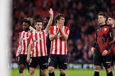 Unai Gomez, Estadio de San Mames 'teki Athletic Club ve Real Madrid FC takımları arasında oynanan LaLiga EA SPORTS maçı sırasında görüldü (Maciej Rogowski)