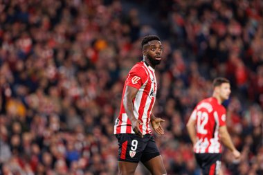 LaLiga EA SPORTS maçı sırasında Estadio de San Mames 'deki Real Madrid FC ve Athletic Club takımları arasında Inaki Williams görüldü (Maciej Rogowski)