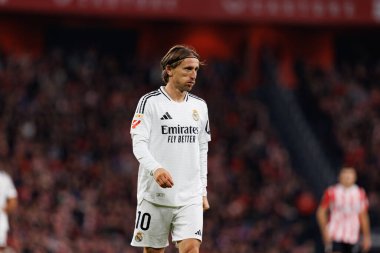 Luka Modriç LaLiga EA Spor Kulübü ve Real Madrid FC takımları arasında Estadio de San Mames 'de (Maciej Rogowski)