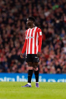 LaLiga EA SPORTS maçı sırasında Estadio de San Mames 'deki Real Madrid FC ve Athletic Club takımları arasında Adama Boiro görüldü (Maciej Rogowski)