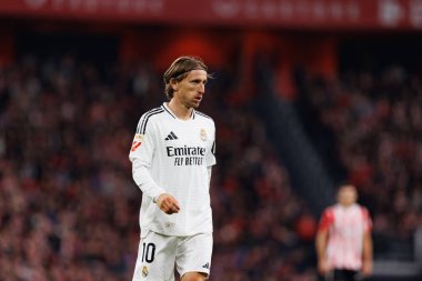 Luka Modriç LaLiga EA Spor Kulübü ve Real Madrid FC takımları arasında Estadio de San Mames 'de (Maciej Rogowski)