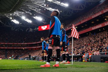 Alvaro Djalo, Estadio de San Mames 'deki Athletic Club ve Real Madrid FC takımları arasında oynanan LaLiga EA Spor Maçı sırasında görüldü (Maciej Rogowski)