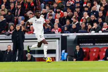 Antonio Rudiger, Estadio de San Mames 'deki Athletic Club ve Real Madrid FC takımları arasında oynanan LaLiga EA Spor Maçı sırasında görüldü (Maciej Rogowski)