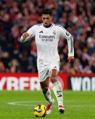 Jude Bellingham, Estadio de San Mames 'te Atletizm Kulübü ve Real Madrid FC takımları arasında oynanan LaLiga EA Spor Maçı sırasında görüldü (Maciej Rogowski)