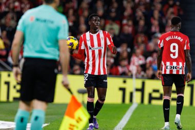 LaLiga EA SPORTS maçı sırasında Estadio de San Mames 'deki Real Madrid FC ve Athletic Club takımları arasında Adama Boiro görüldü (Maciej Rogowski)