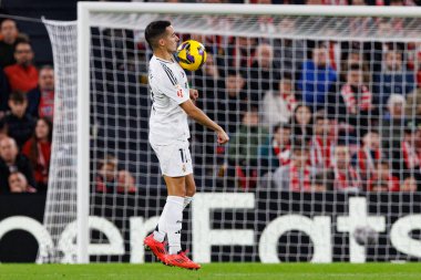 Lucas Vazquez, Estadio de San Mames 'deki Athletic Club ve Real Madrid FC takımları arasında oynanan LaLiga EA SPORTS maçı sırasında görüldü (Maciej Rogowski)
