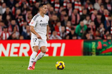 Lucas Vazquez, Estadio de San Mames 'deki Athletic Club ve Real Madrid FC takımları arasında oynanan LaLiga EA SPORTS maçı sırasında görüldü (Maciej Rogowski)
