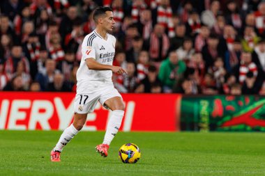 Lucas Vazquez, Estadio de San Mames 'deki Athletic Club ve Real Madrid FC takımları arasında oynanan LaLiga EA SPORTS maçı sırasında görüldü (Maciej Rogowski)