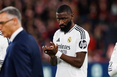 Antonio Rudiger, Estadio de San Mames 'deki Athletic Club ve Real Madrid FC takımları arasında oynanan LaLiga EA Spor Maçı sırasında görüldü (Maciej Rogowski)