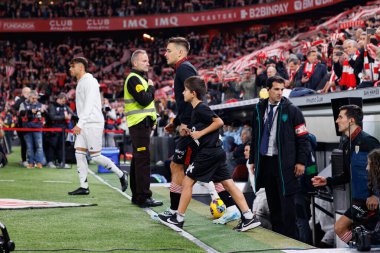 Andoni Gorosabel LaLiga EA Spor Kulübü ve Real Madrid FC takımları arasında Estadio de San Mames 'de görüldü (Maciej Rogowski)