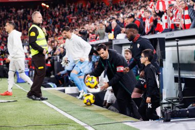 LaLiga EA SPORTS maçı sırasında Estadio de San Mames 'deki Real Madrid FC ve Athletic Club takımları arasında Inaki Williams görüldü (Maciej Rogowski)