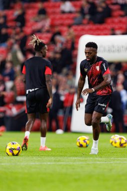 LaLiga EA SPORTS maçı sırasında Estadio de San Mames 'deki Real Madrid FC ve Athletic Club takımları arasında Inaki Williams görüldü (Maciej Rogowski)