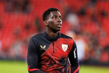 LaLiga EA SPORTS maçı sırasında Estadio de San Mames 'deki Real Madrid FC ve Athletic Club takımları arasında Adama Boiro görüldü (Maciej Rogowski)