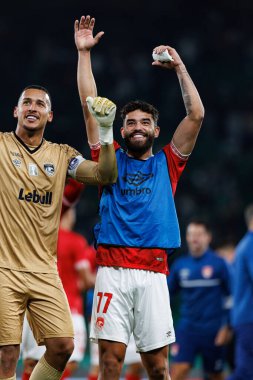 Gabriel Batista, Gustavo Klismahn Liga Portekiz maçı sırasında Estadio Jose Alvalade 'de (Maciej Rogowski)