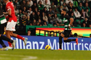 Estadio Jose Alvalade 'deki (Maciej Rogowski) Sporting CP ve CD Santa Clara takımları arasında oynanan Liga Portekiz maçı sırasında Jeremiah St. Juste)
