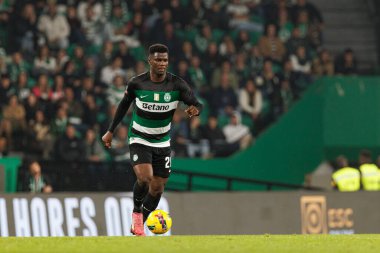 Estadio Jose Alvalade 'deki (Maciej Rogowski) Sporting CP ve CD Santa Clara takımları arasında oynanan Liga Portekiz maçı sırasında Ousmane Diomande)