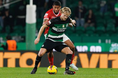 Adriano Firmino, Morten Hjulmand Liga Portekiz maçı sırasında Estadio Jose Alvalade 'de (Maciej Rogowski)