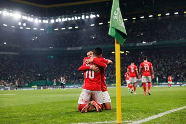 Estadio Jose Alvalade 'deki (Maciej Rogowski) Sporting CP ve CD Santa Clara takımları arasında oynanan Liga Portekiz maçında gol attıktan sonra Vinicius Lopes kutlama yapıyor.)