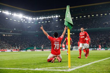 Estadio Jose Alvalade 'deki (Maciej Rogowski) Sporting CP ve CD Santa Clara takımları arasında oynanan Liga Portekiz maçında gol attıktan sonra Vinicius Lopes kutlama yapıyor.)