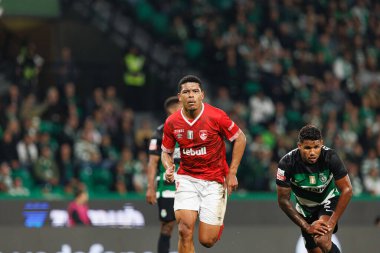 Estadio Jose Alvalade 'deki (Maciej Rogowski) Sporting CP ve CD Santa Clara takımları arasında oynanan Liga Portekiz maçında gol attıktan sonra Vinicius Lopes kutlama yapıyor.)