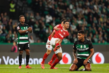 Estadio Jose Alvalade 'deki (Maciej Rogowski) Sporting CP ve CD Santa Clara takımları arasında oynanan Liga Portekiz maçında gol attıktan sonra Vinicius Lopes kutlama yapıyor.)