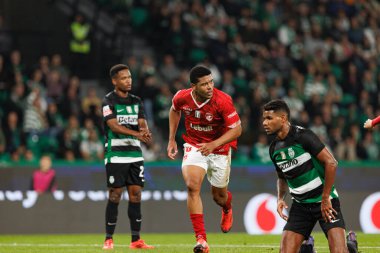 Estadio Jose Alvalade 'deki (Maciej Rogowski) Sporting CP ve CD Santa Clara takımları arasında oynanan Liga Portekiz maçında gol attıktan sonra Vinicius Lopes kutlama yapıyor.)