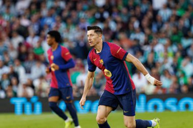 Robert Lewandowski, LaLiga EASPORTS maçı sırasında Estadio Benito Villamarin 'de Real Betis Balompie ve FC Barcelona takımları arasında görüldü (Maciej Rogowski)