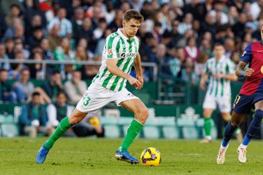 Diego Llorente, Real Betis Balompie ve FC Barcelona takımları arasında LaLiga EASPORTS maçında Estadio Benito Villamarin (Maciej Rogowski)