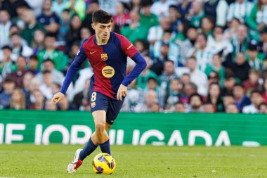 LaLiga EASPORTS maçı sırasında Estadio Benito Villamarin 'de Real Betis Balompie ve FC Barcelona takımları arasında görüldü (Maciej Rogowski)