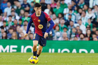 LaLiga EASPORTS maçı sırasında Estadio Benito Villamarin 'de Real Betis Balompie ve FC Barcelona takımları arasında görüldü (Maciej Rogowski)