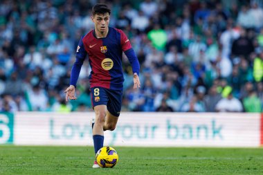 LaLiga EASPORTS maçı sırasında Estadio Benito Villamarin 'de Real Betis Balompie ve FC Barcelona takımları arasında görüldü (Maciej Rogowski)