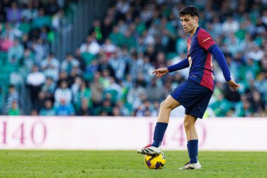 LaLiga EASPORTS maçı sırasında Estadio Benito Villamarin 'de Real Betis Balompie ve FC Barcelona takımları arasında görüldü (Maciej Rogowski)