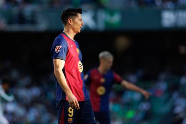 Robert Lewandowski, LaLiga EASPORTS maçı sırasında Estadio Benito Villamarin 'de Real Betis Balompie ve FC Barcelona takımları arasında görüldü (Maciej Rogowski)