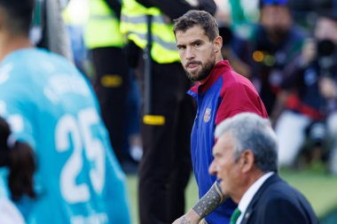Inigo Martinez, Real Betis Balompie ve FC Barcelona takımları arasında LaLiga EASPORTS maçında Estadio Benito Villamarin (Maciej Rogowski)