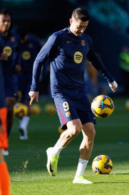 Robert Lewandowski, LaLiga EASPORTS maçı sırasında Estadio Benito Villamarin 'de Real Betis Balompie ve FC Barcelona takımları arasında görüldü (Maciej Rogowski)