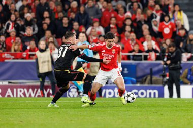 Sam Beukema, Zeki Amdouni UEFA Şampiyonlar Ligi maçında SL Benfica ve Bologna FC 1909 takımları arasında görüldü (Maciej Rogowski)