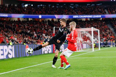 Stefan Posch, Jan-Niklas Beste UEFA Şampiyonlar Ligi maçında SL Benfica ve Bologna FC 1909 takımları arasında görüldü (Maciej Rogowski)