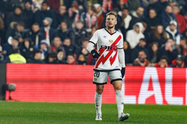 İvan Balliu, Estadio de Vallecas 'ta Rayo Vallecano ve Real Madrid FC takımları arasında oynanan LaLiga EA SPORTS maçı sırasında görüldü (Maciej Rogowski)