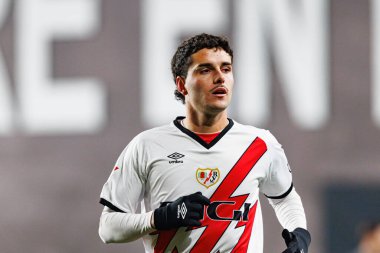 Sergio Camello, LaLiga EA SPORTS maçı sırasında Rayo Vallecano ve Real Madrid FC takımları arasında Estadio de Vallecas 'ta görüldü (Maciej Rogowski)