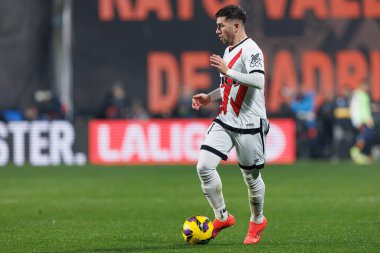 Adrian Embarba, Estadio de Vallecas 'ta Rayo Vallecano ve Real Madrid FC takımları arasında oynanan LaLiga EA SPORTS maçı sırasında görüldü (Maciej Rogowski)