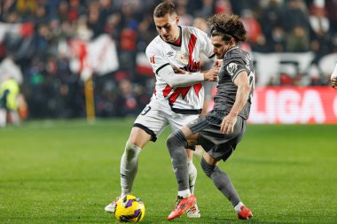 Jorge De Frutos, Fran Garcia LaLiga EA SPORTS maçı sırasında Estadio de Vallecas 'ta Rayo Vallecano ve Real Madrid FC takımları arasında görüldü (Maciej Rogowski)